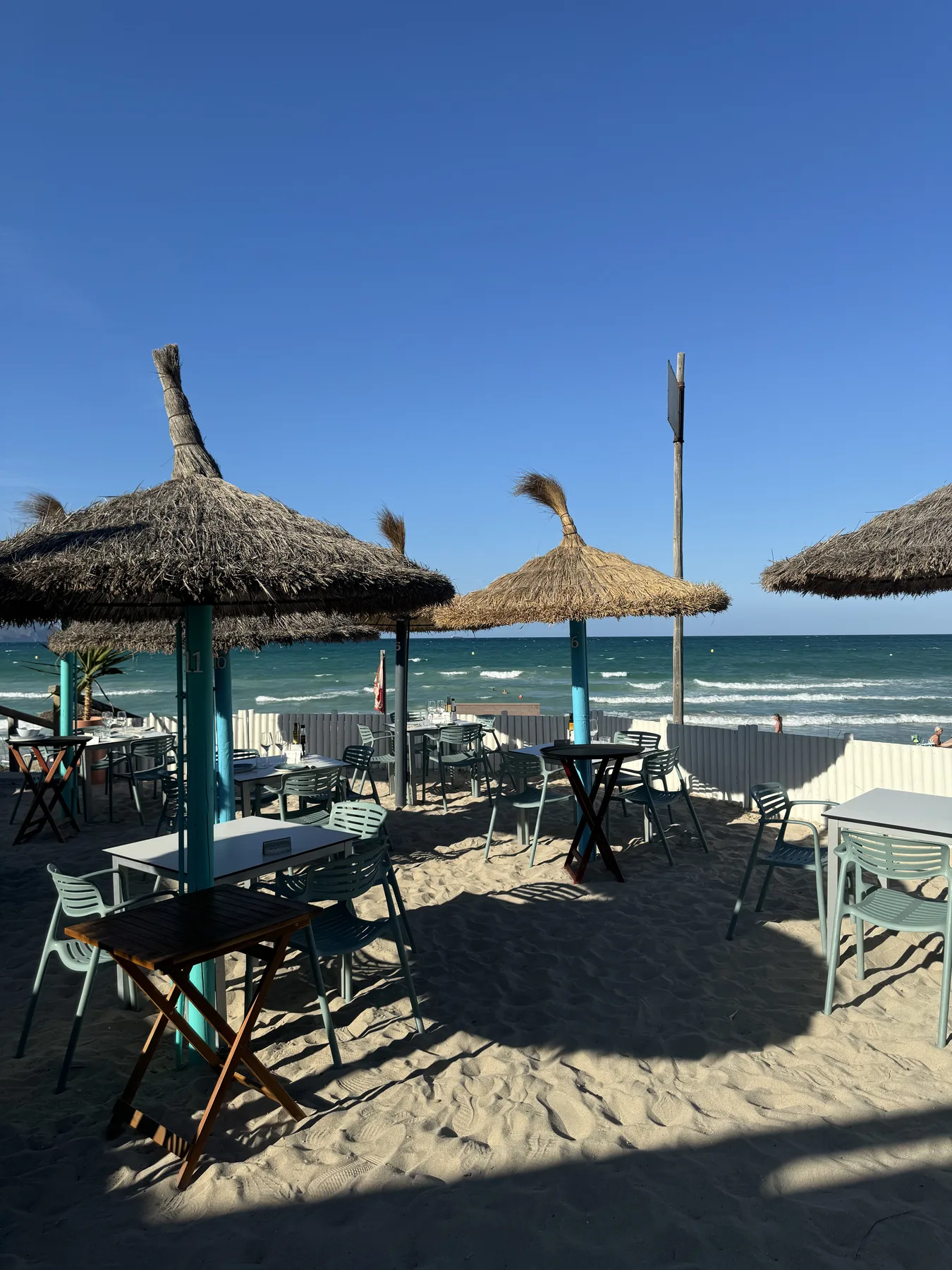 A Mediterranean beach club before guests arrive